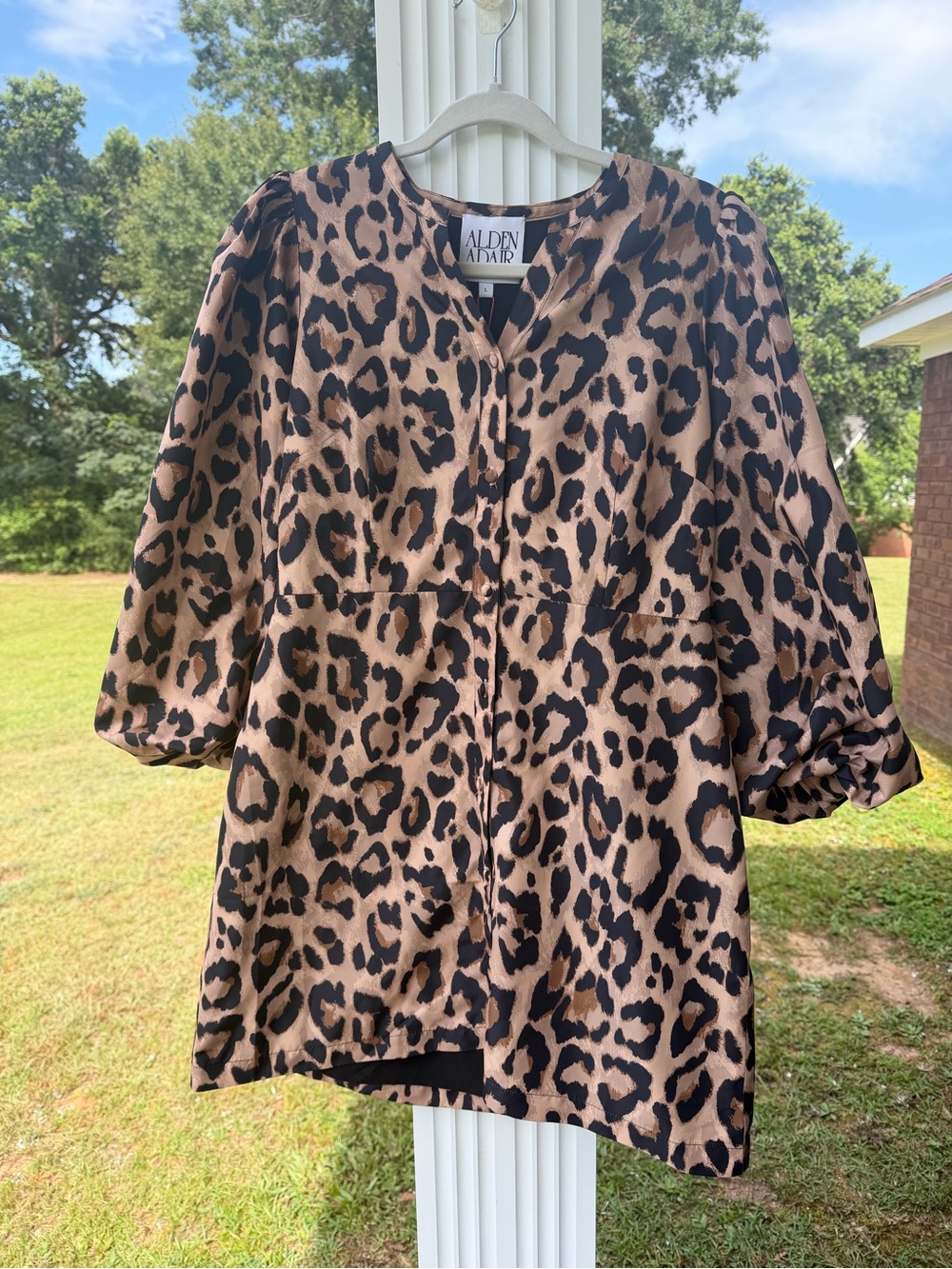 Alden Adair Leopard Print Shift Dress - Brown & Black